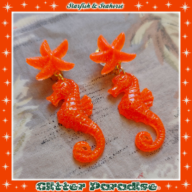 Pendientes: Seahorse & Seashell