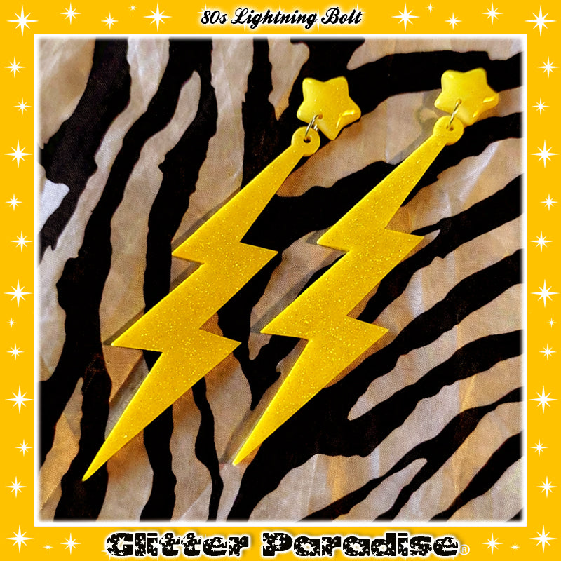 Pendientes: 80s Lightning Bolt and Heart