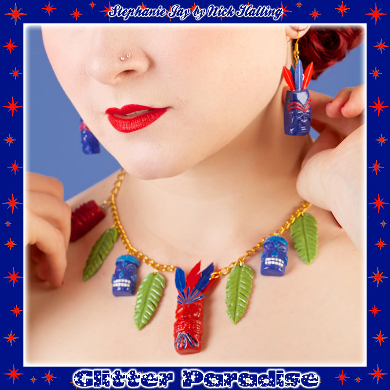Earrings: Tiki Wood Forest