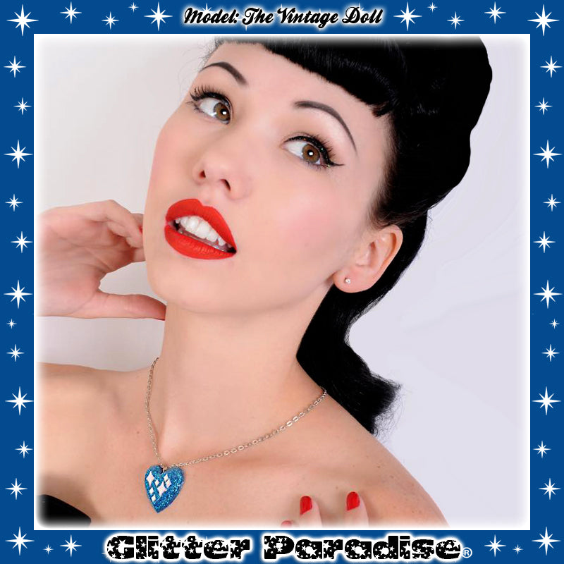 Necklace: Lucite Sparkle Heart