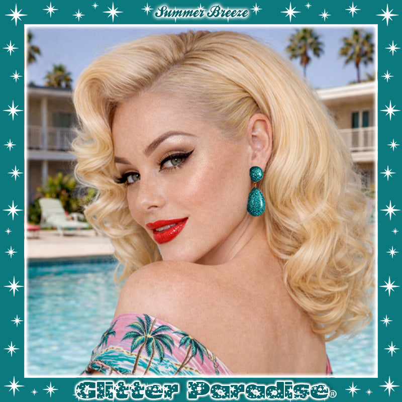 Earrings: Lucite Baby Dome and Teardrop