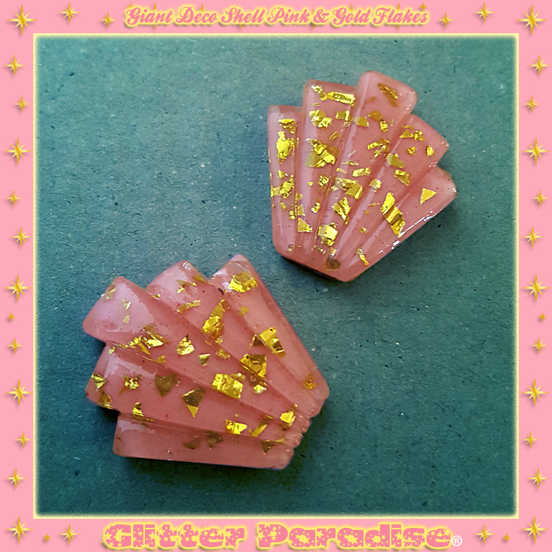 Pendientes: Giant Confetti Lucite Deco Shell Flakes