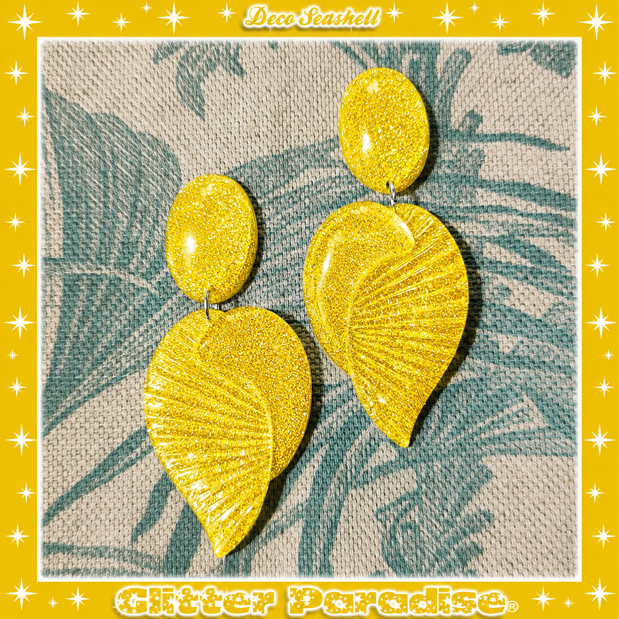 Earrings: Deco Seashell Lucite