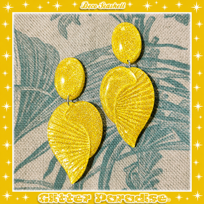 Earrings: Deco Seashell Lucite