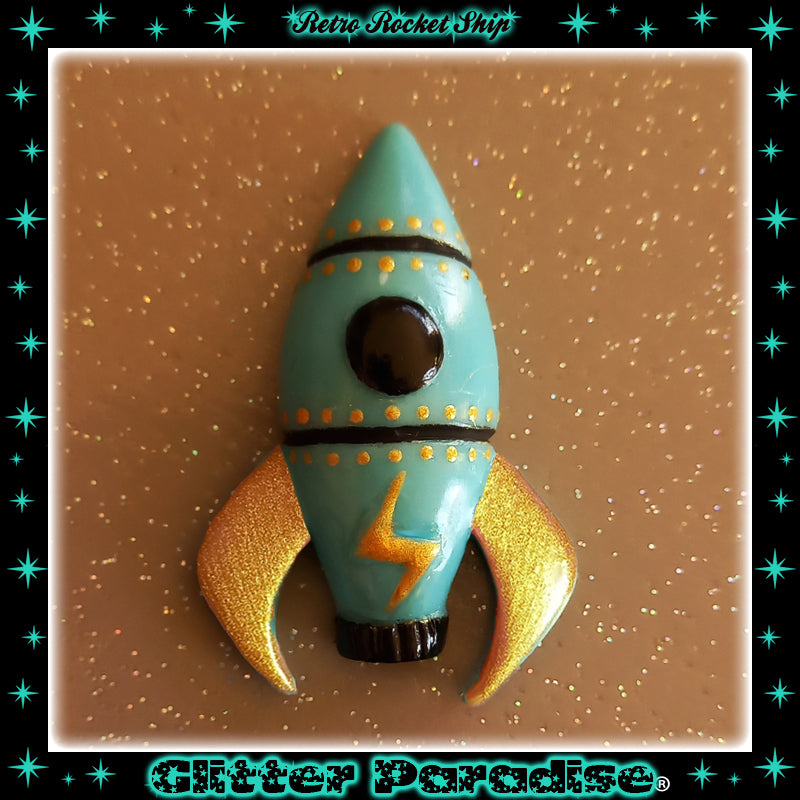 Pendientes: Retro Rocket Ship
