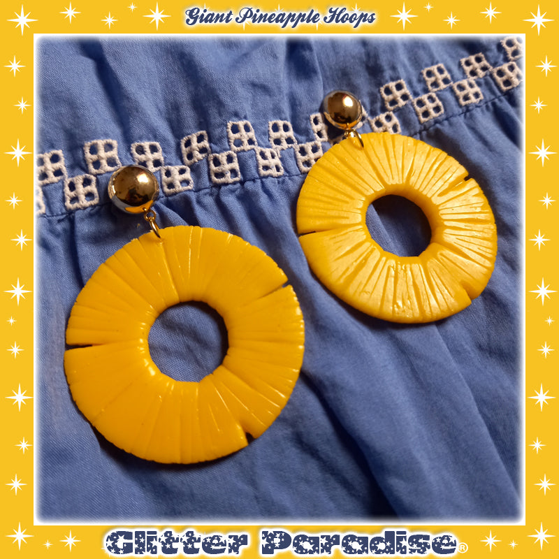 Earrings: Giant Pineapple Slice