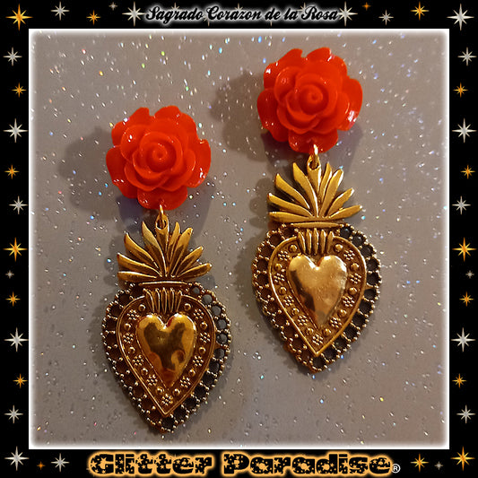 Boucles d'Oreilles: Sagrado Corazón de la Rosa