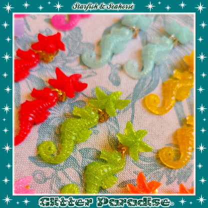 Pendientes: Seahorse & Seashell