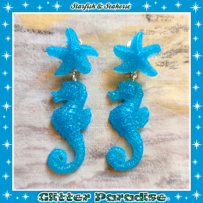 Pendientes: Seahorse & Seashell
