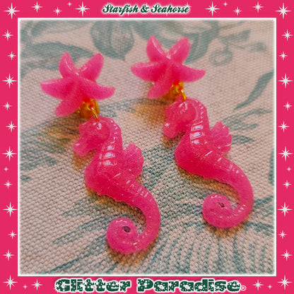 Pendientes: Seahorse & Seashell