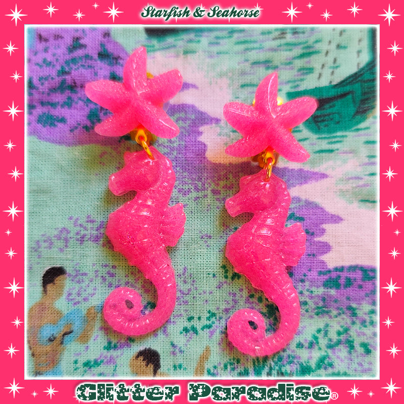 Pendientes: Seahorse & Seashell
