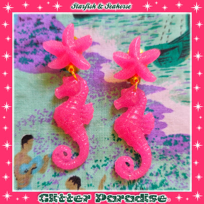 Pendientes: Seahorse & Seashell