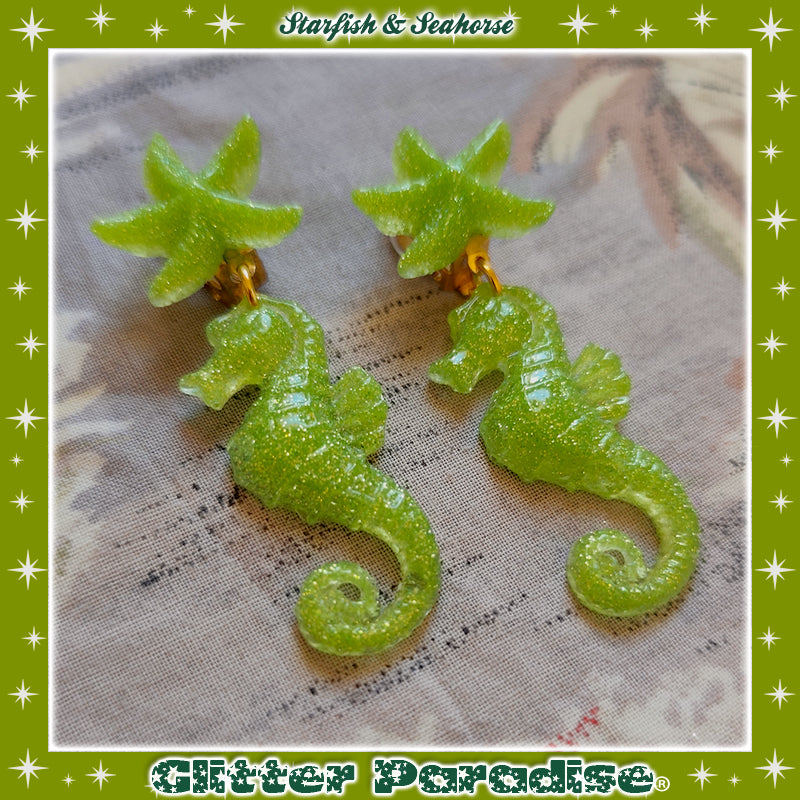 Pendientes: Seahorse & Seashell