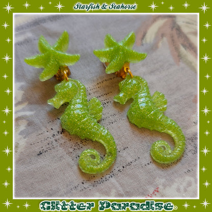 Pendientes: Seahorse & Seashell