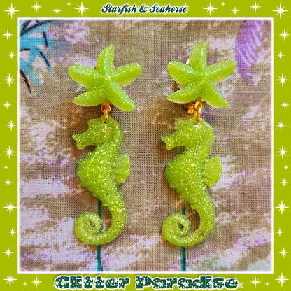 Pendientes: Seahorse & Seashell