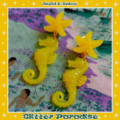 Pendientes: Seahorse & Seashell