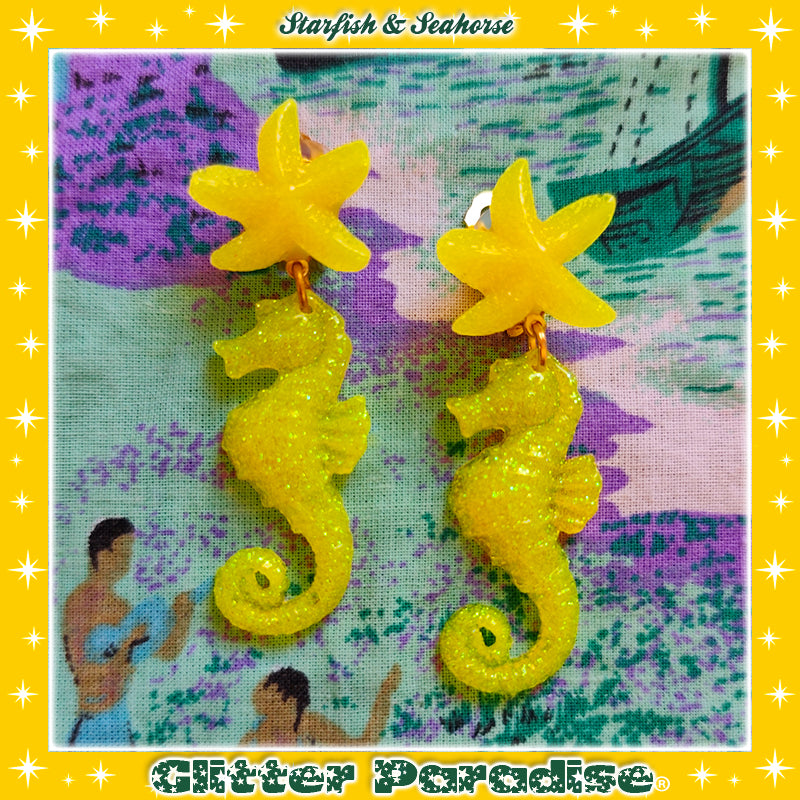 Pendientes: Seahorse & Seashell