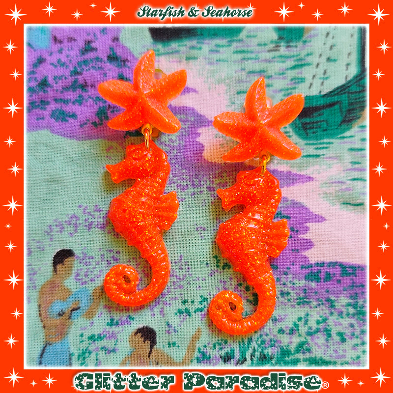 Pendientes: Seahorse & Seashell
