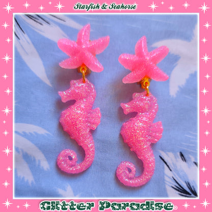 Pendientes: Seahorse & Seashell