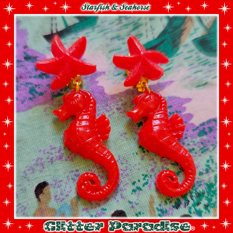 Pendientes: Seahorse & Seashell