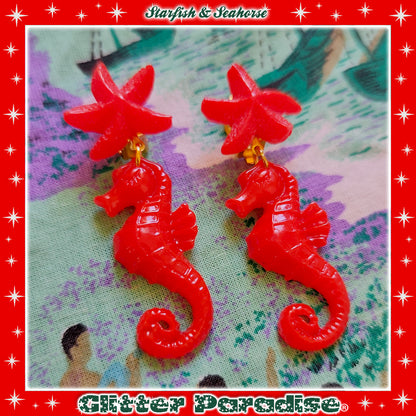 Pendientes: Seahorse & Seashell