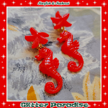 Pendientes: Seahorse & Seashell