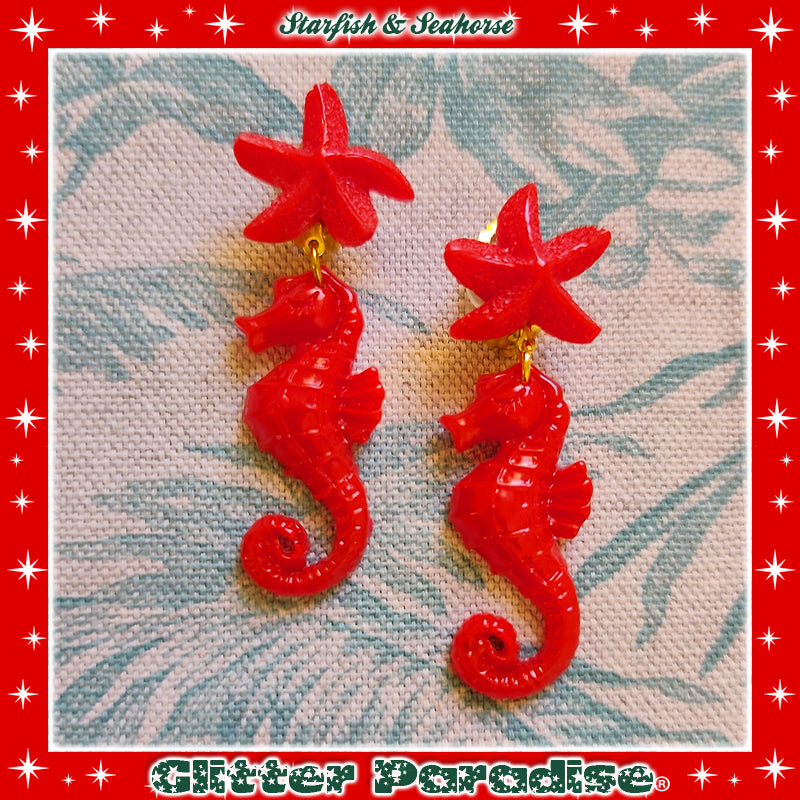 Pendientes: Seahorse & Seashell