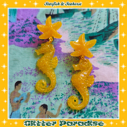 Pendientes: Seahorse & Seashell