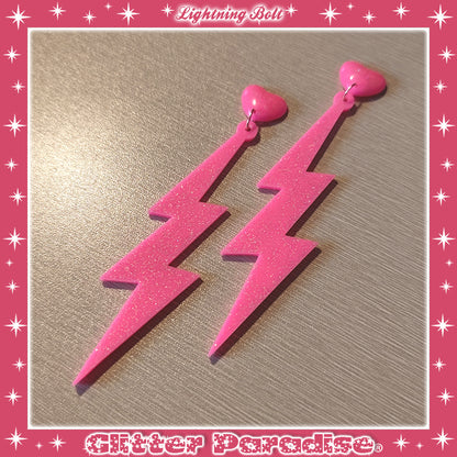 Pendientes: 80s Lightning Bolt and Heart