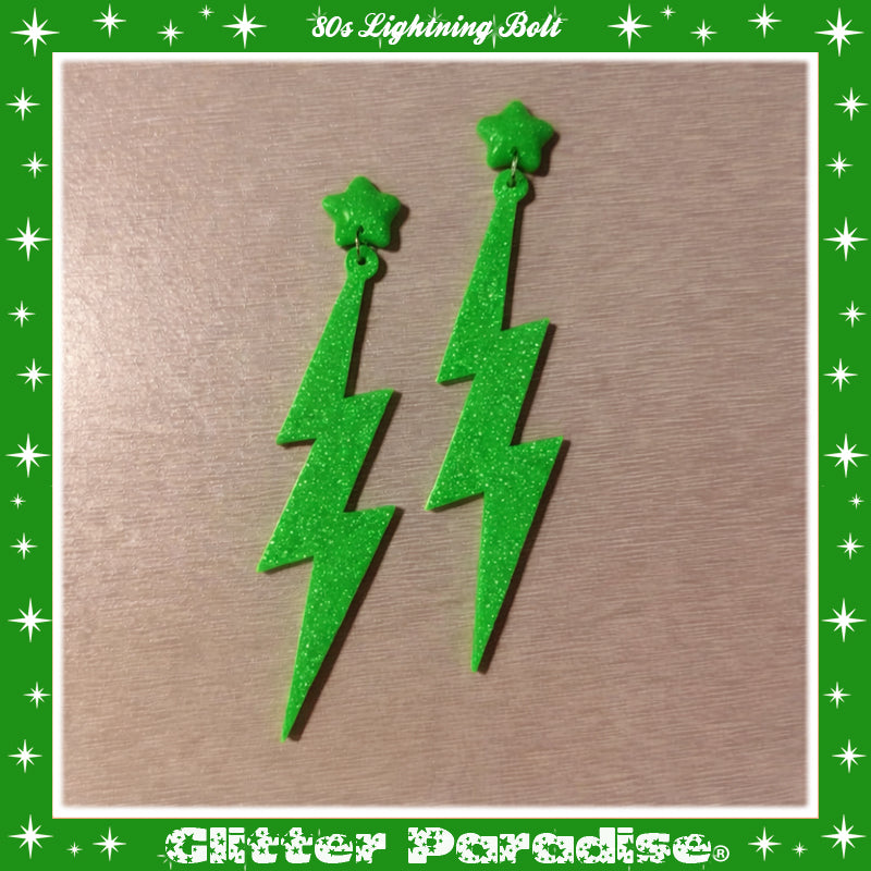 Pendientes: 80s Lightning Bolt and Heart