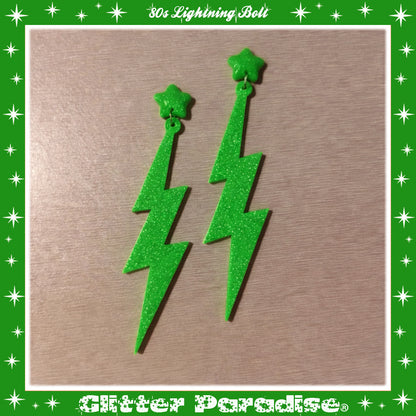 Pendientes: 80s Lightning Bolt and Heart