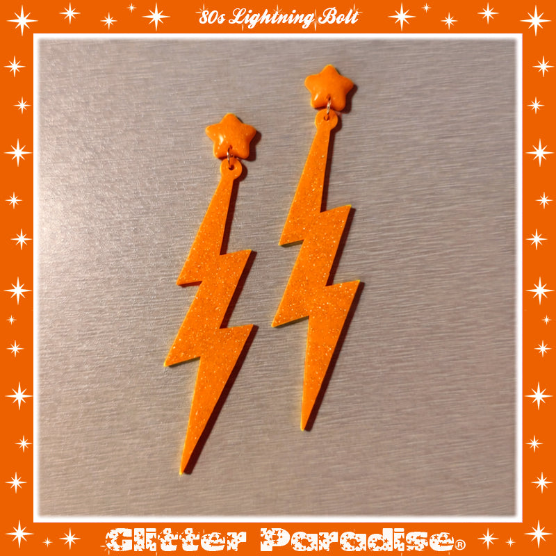 Pendientes: 80s Lightning Bolt and Heart