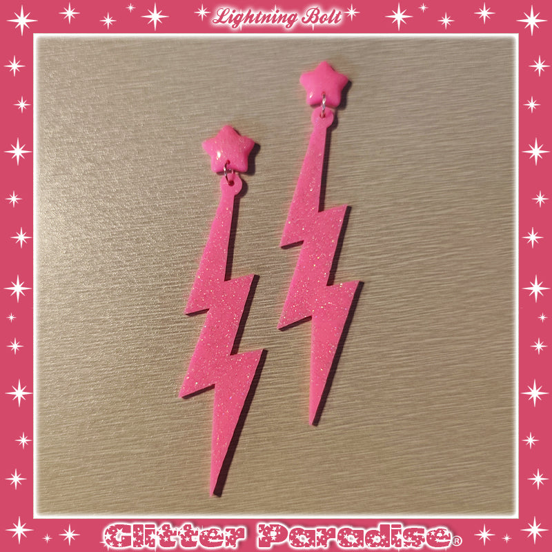 Pendientes: 80s Lightning Bolt and Heart