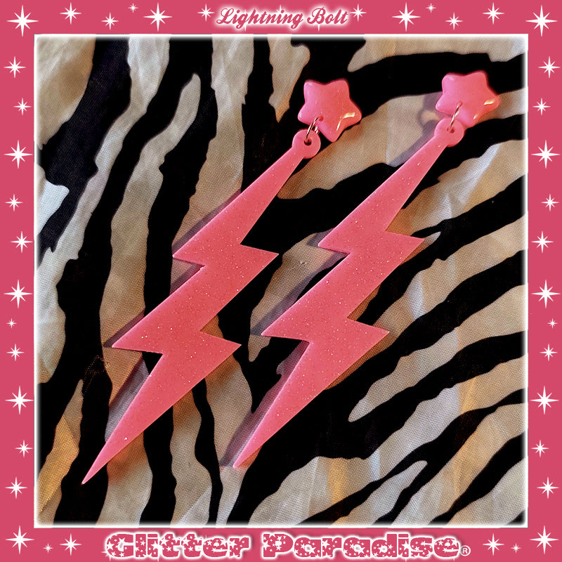 Pendientes: 80s Lightning Bolt and Heart