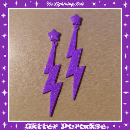 Pendientes: 80s Lightning Bolt and Heart