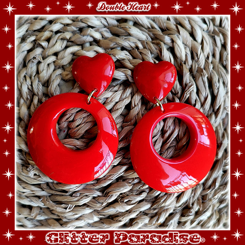 Earrings: Fakelite Hoops & Heart