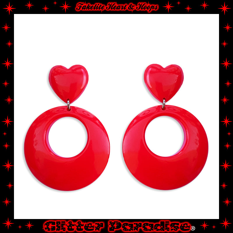 Earrings: Fakelite Hoops & Heart