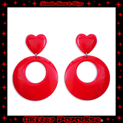 Earrings: Fakelite Hoops & Heart