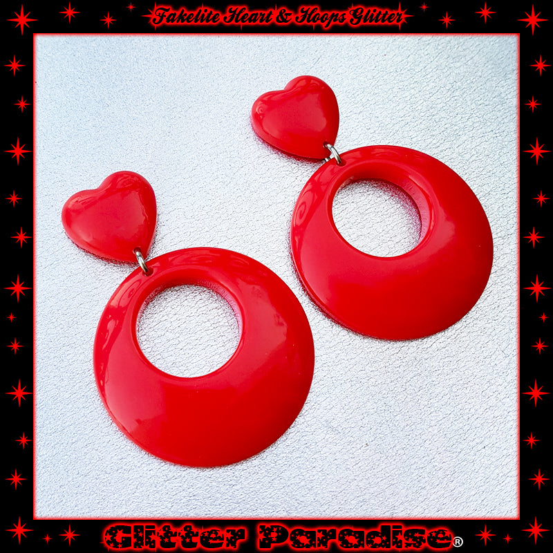 Earrings: Fakelite Hoops & Heart