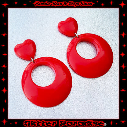 Earrings: Fakelite Hoops & Heart