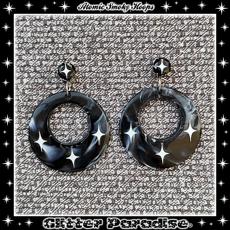 Earrings: Smoky Hoops Black Diamond