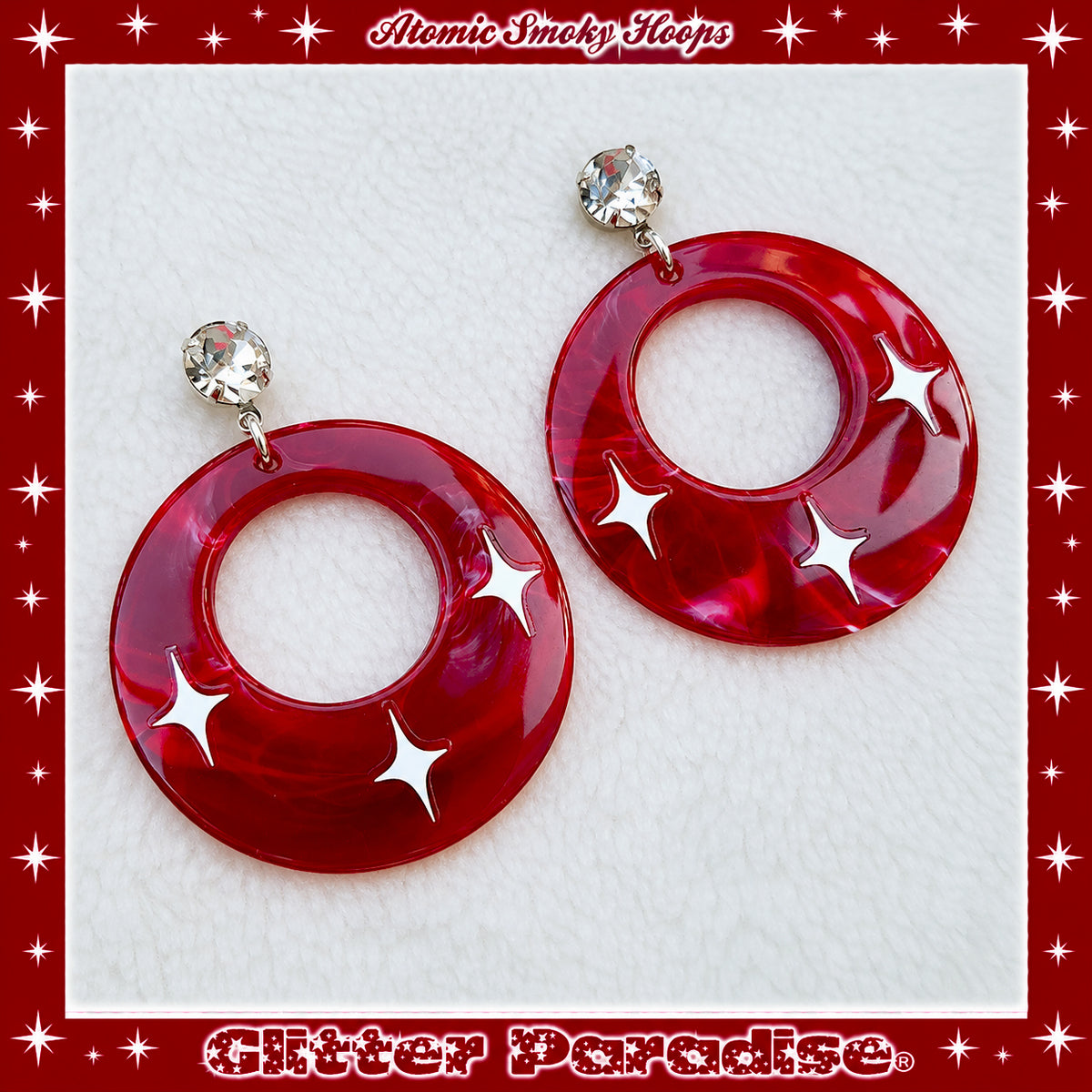 Earrings: Smoky Hoops Diamond Sparks