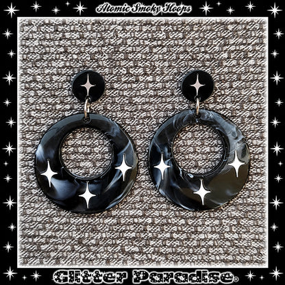 Earrings: Smoky Hoops Saucer