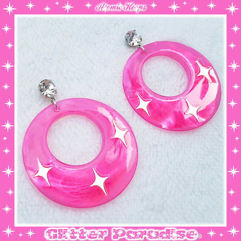 Earrings: Smoky Hoops Diamond Sparks