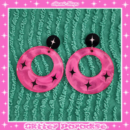 Earrings: Smoky Hoops Saucer