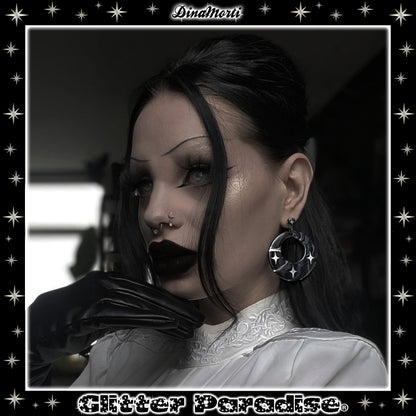 Earrings: Smoky Hoops Black Diamond