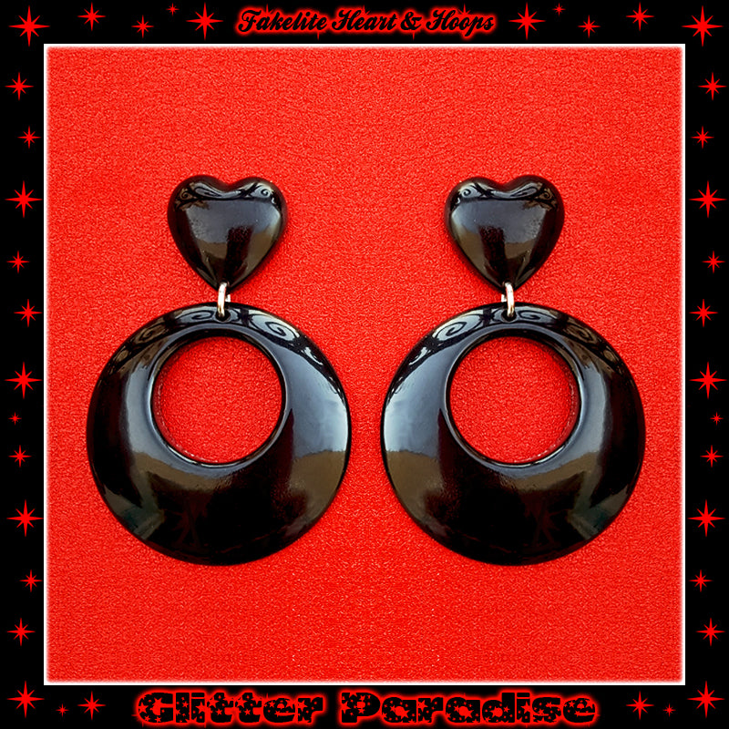 Earrings: Fakelite Hoops & Heart