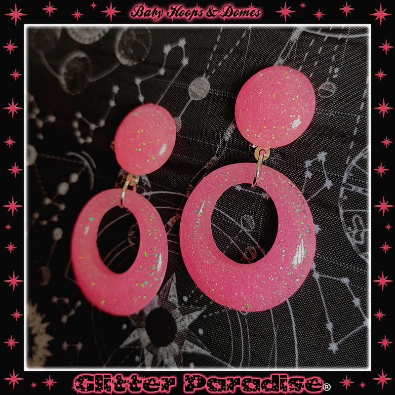 Boucles d'Oreilles: Baby Hoops & Dômes Lucite