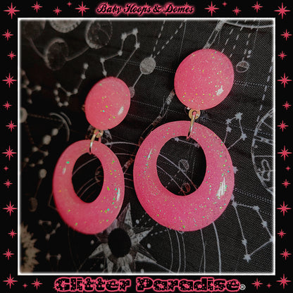 Boucles d'Oreilles: Baby Hoops & Dômes Lucite