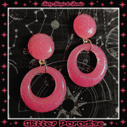 Boucles d'Oreilles: Baby Hoops & Dômes Lucite